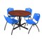 Cain Cain Round Table & Chair Set, Wood, Metal, Plastic Top, Cherry TB48RNDCH47BE - alternate 1